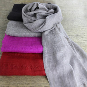 Self design hand woven cashmere stole - Neutral colour