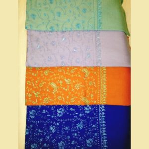 Hand embroidered needle work fine wool stole