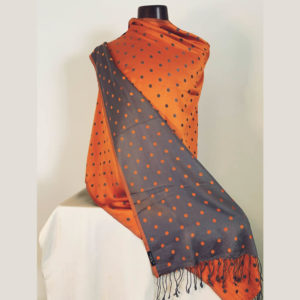 Pure silk polka dot reversible stole