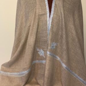 Hand woven and hand embroidered cashmere stole