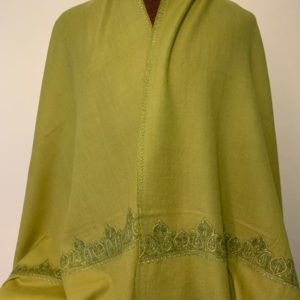Hand embroidered needle work fine wool stole